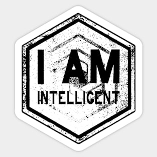 I AM Intelligent - Affirmation - White Sticker